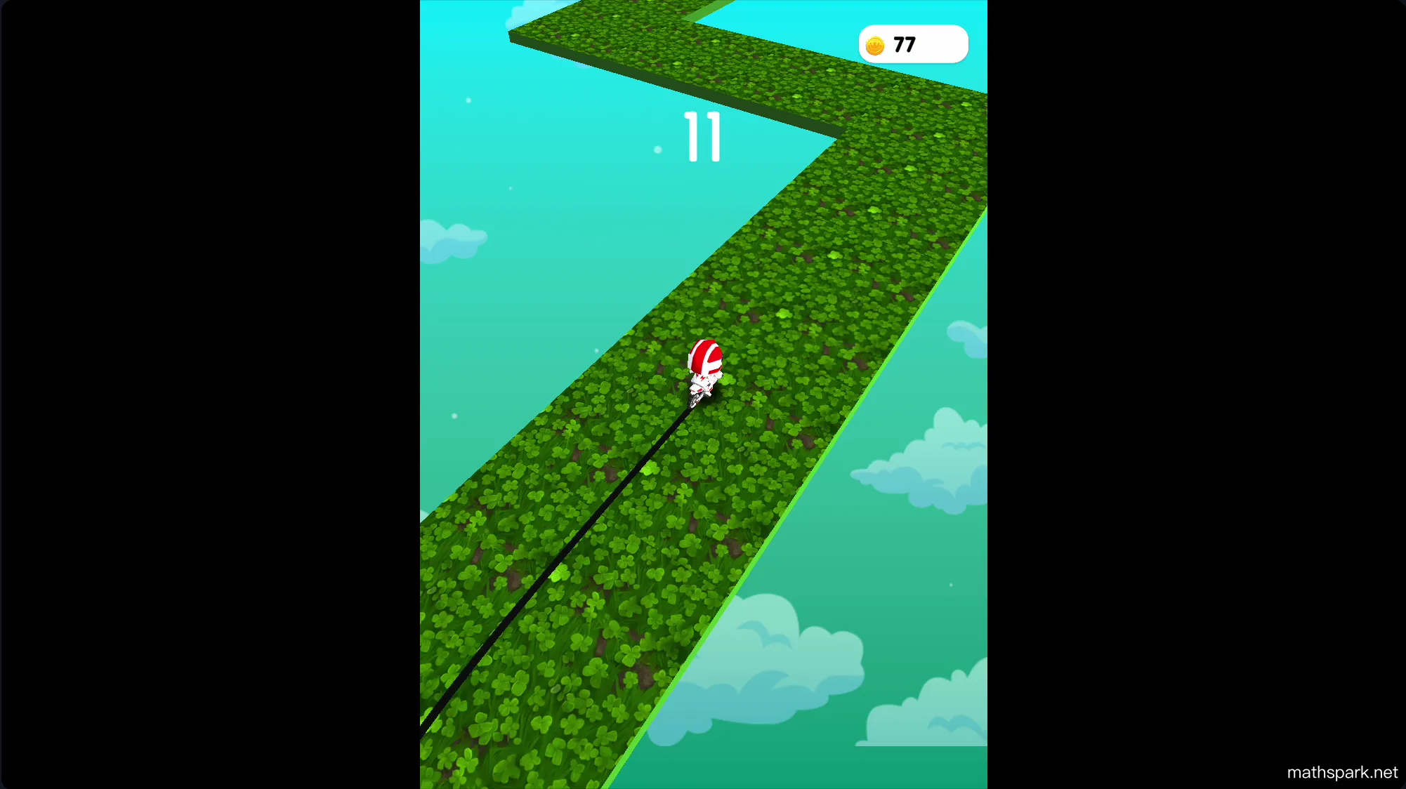 Bike Hero gameplay demonstration showing the one-button control system navigating a twisting endless track
