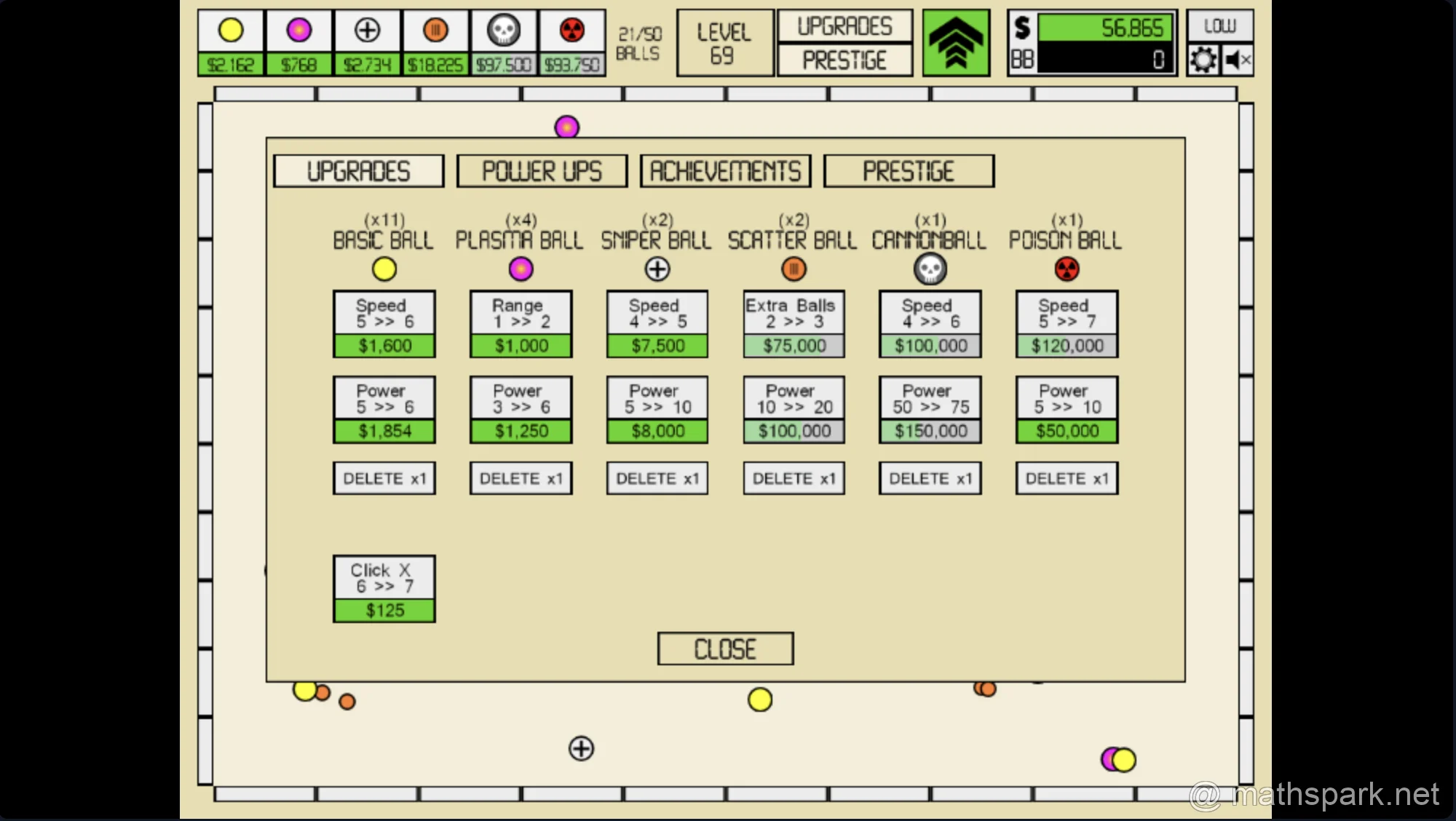Ball Types and Upgrades