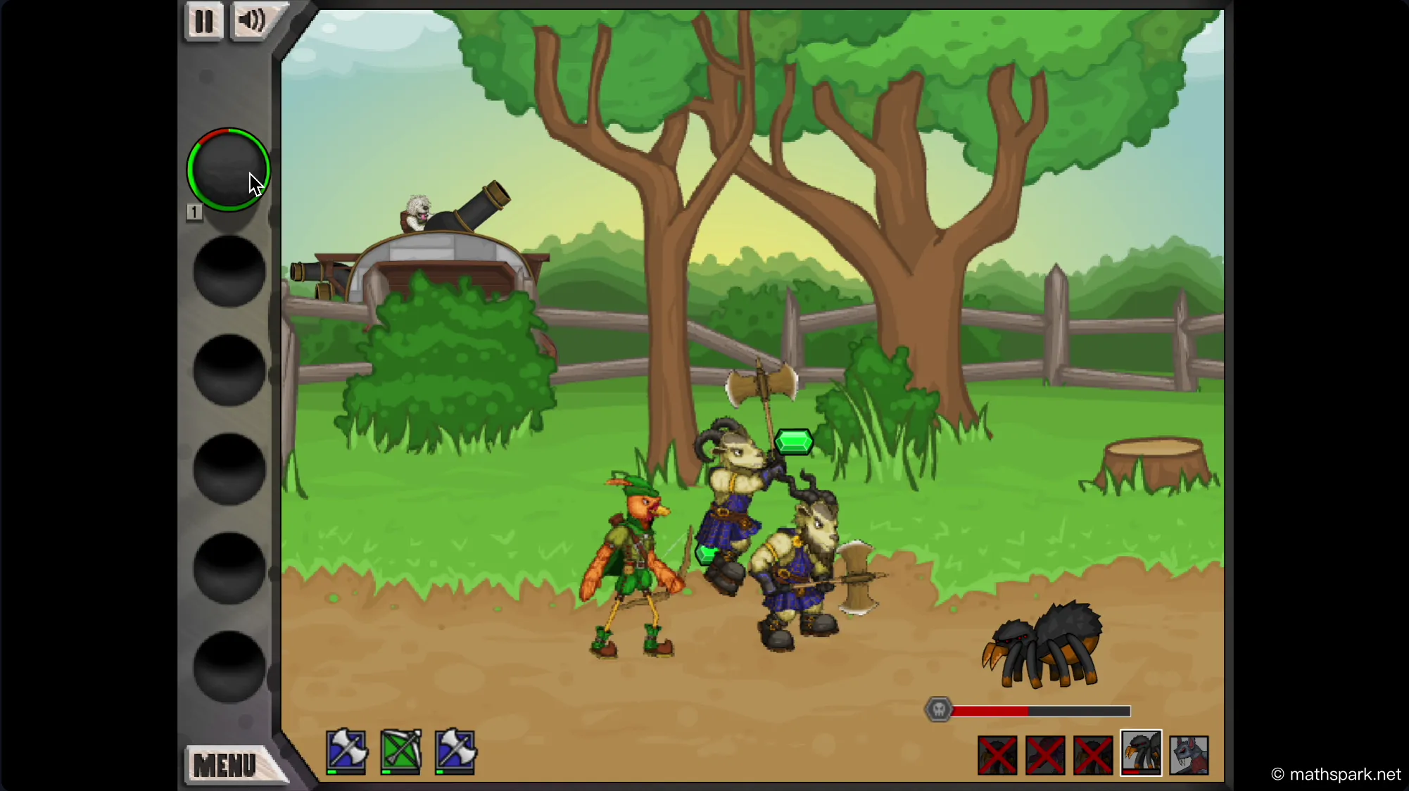 Jacksmith battle phase gameplay collecting gems and using the cannon