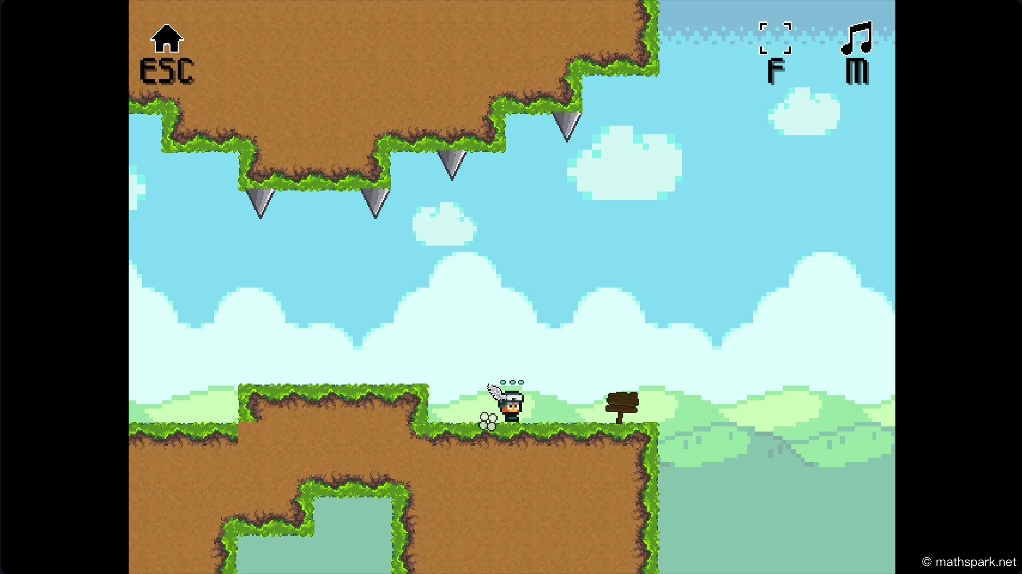 Showcasing the innovative wings power-up that allows players to fly over large gaps.