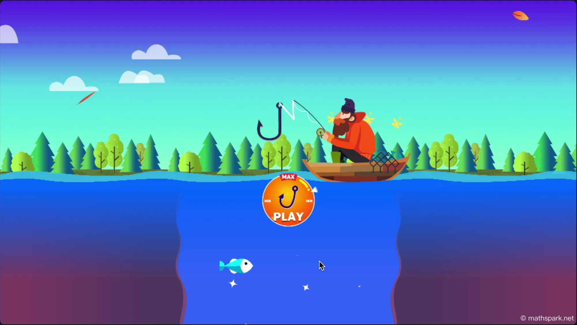 Core gameplay loop of Tiny Fishing: casting a line, hooking fish by moving left and right, and earning cash upon reeling in.