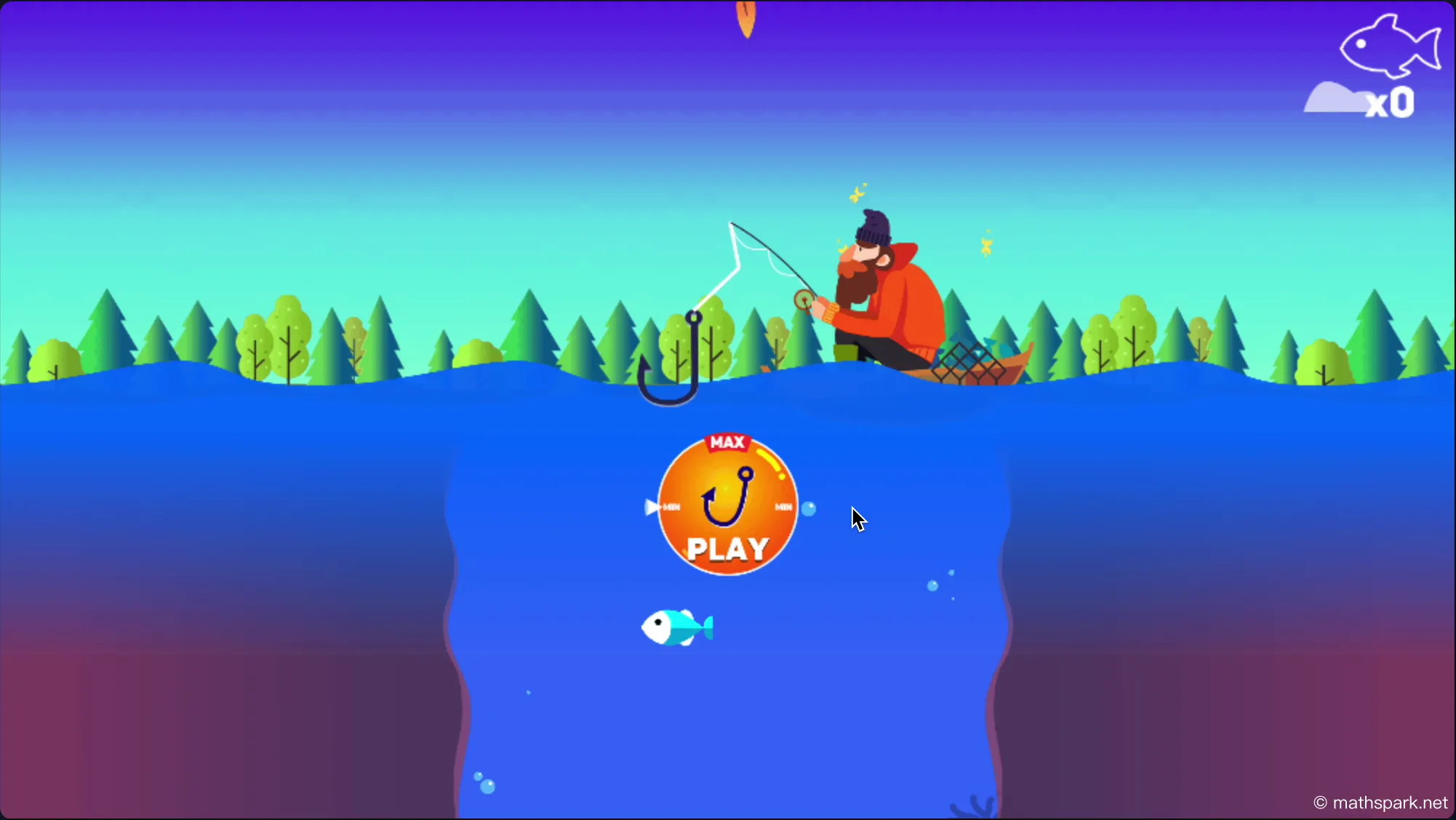 A highlight moment in Tiny Fishing: catching a giant, golden legendary fish deep underwater for a massive cash reward.